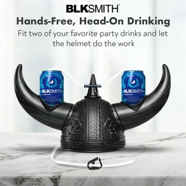 BLKSMITH Viking Drinking Hat | Viking Helmet | Drinking Accessories for Parties & College | Fits 16" - 24" Head