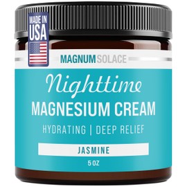 Magnum Solace Nighttime Magnesium Cream – Soothing Relief & Relaxation, Highly Concentrated Magnesium for Muscles & Joints – Apply to Legs or Feet Before Bed – Skin-Friendly