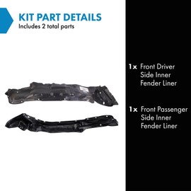 TRQ TRQ Front Inner Fender Liner Set Compatible with 1993-1995 Toyota Pickup TO1250105 TO1251102