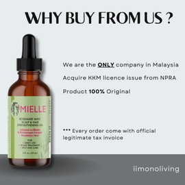MIELLE [ iiMONO ] Mielle Organics Rosemary Mint Scalp & Hair Strengthening Oil | Hair Masque | Shampoo Infused w/Biotin Hair Growth