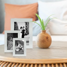 Siena Flat Plain Silver Picture Frame, Tarnish Resistant Finish, Perfect Photo Frame for any End Table, Credenza, Shelf, or Nightstand, Silver 8x10