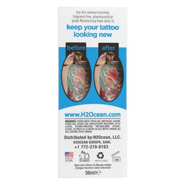 H2Ocean InkRenu Tattoo Brightener, Tattoo Aftercare Lotion for Color Enhancement & Healing, Foam Moisturizer Old Tattoos Revive, Renewal & Repair Cream 2oz