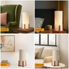 Fengarolam Modern Small Table Lamps, Nightstand Lamp with Linen Fabric