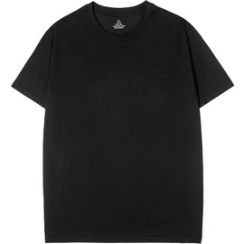 Eadali 1 Pack Men's Cotton T-Shirts Oversized Unisex Short Sleeve Crew Neck Loose Basic Tops Solid Athletic Tee(C-Black,M)