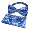 Men Big Boy Paisley Bow Tie Handkerchief Set Bowties Cufflinks