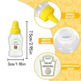 Mini Condiment Squeeze Bottles, 4 PCS Plastic Portable Seasoning Dispenser for Lunch Box, Reusable Mini Sauce Bottle, Portable Ketchup Squeeze Bottles