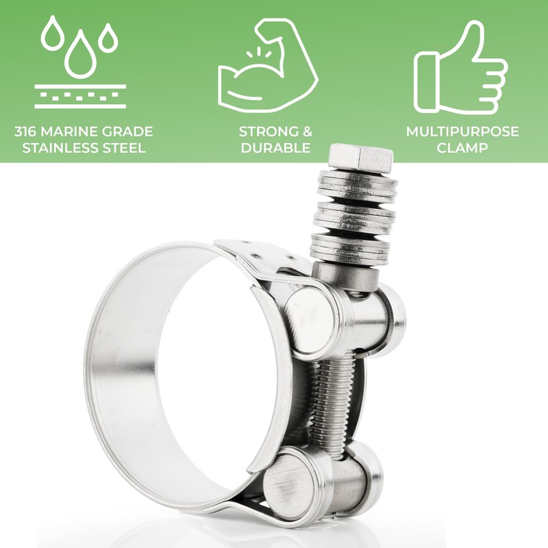 Boltza® Constant Pressure T-Bolt Hose Clamp – SS316 Marine Grade