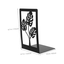 Operitacx Organisieren Sie Ihre Bücher Mit Diesen Robusten Buchstützen Aus Metall. Schwarze Dekorative Buchstützen Im Monstera-Stil.