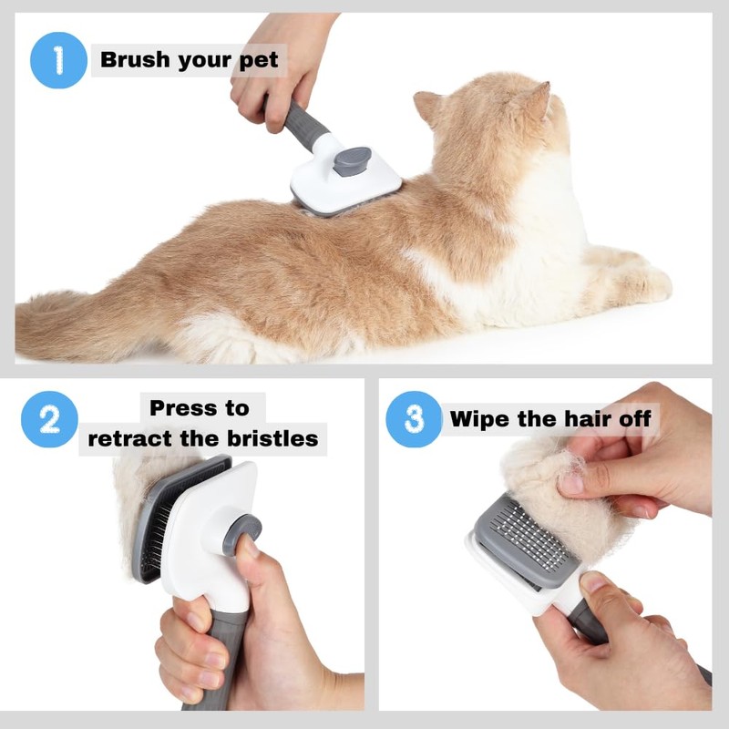 Lollimeow Self Cleaning Slicker Brush for Dog & Cat, Pet