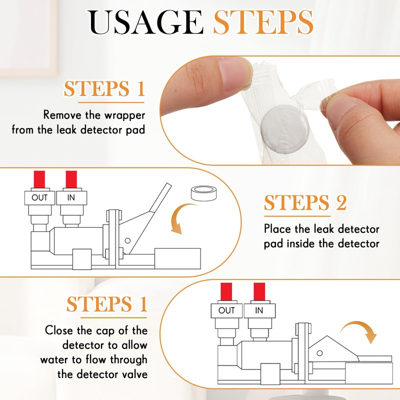 Wonderjune 4 Pcs Replacement Pads for Automatic Leak Detectors in