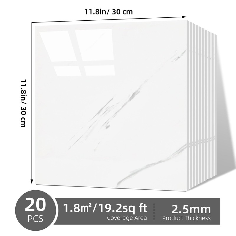 WAPANE Peel and Stick Tile Shower Waterproof Marble Tiles Wall