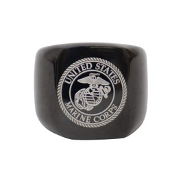 Rothco Stainless Steel USMC Eagle, Globe and Anchor Ring - Black, 11