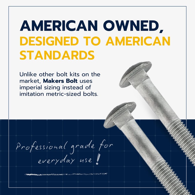 3/8" x 8" (50 Pack) Galvanized Carriage Bolt Kit, Grade