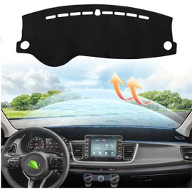 Cartist Funda para salpicadero a medida para Kia Rio 2017-2023, cubierta para tablero de salpicadero, tapete antideslizante, alfombrilla antirreflejos