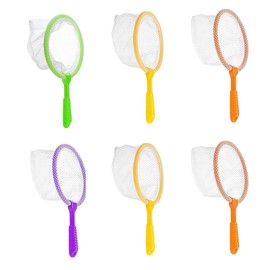 Pack of 6 Children's Fishing Nets for Children, Lightweight and Ergonomic Design, Ideal for Outdoor Adventures and Water Features, Colours: Yellow, Green, Purple, Orange