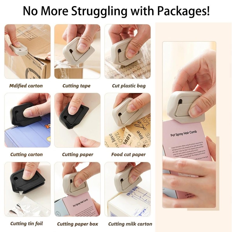 Mini Ceramic Box Cutter - Auto-Retractable 7mm Blade, Magnetic Package