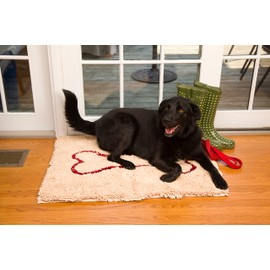 Soggy Doggy Doormat Extra Large 36-inch x 60-inch Beige Microfiber Chenille Doormat for Wet Dog Paws