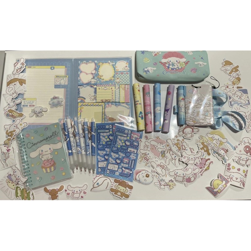Sanrio 79 pcs Cinnamoroll Kawaii Stationery Set, Cute School Supplies,