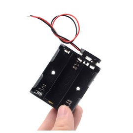 LAMPVPATH 3 Pcs 3 x 1.5V (4.5V) AA Battery Holder Leads with 3 Pcs I Type Snap Connector Plastic Housing