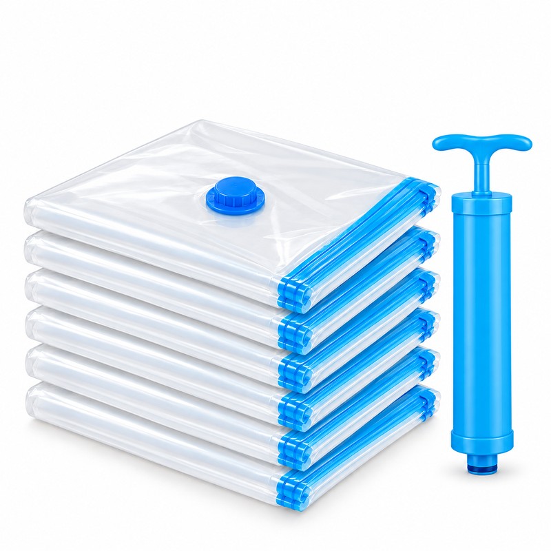 Vacuum Storage Bags for Clothes – 6-Pack 30x50cm Reusable Compression