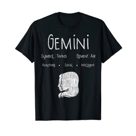 Gemini Horoscope Zodiac Astrology Star Sign Birthday Gift T-Shirt