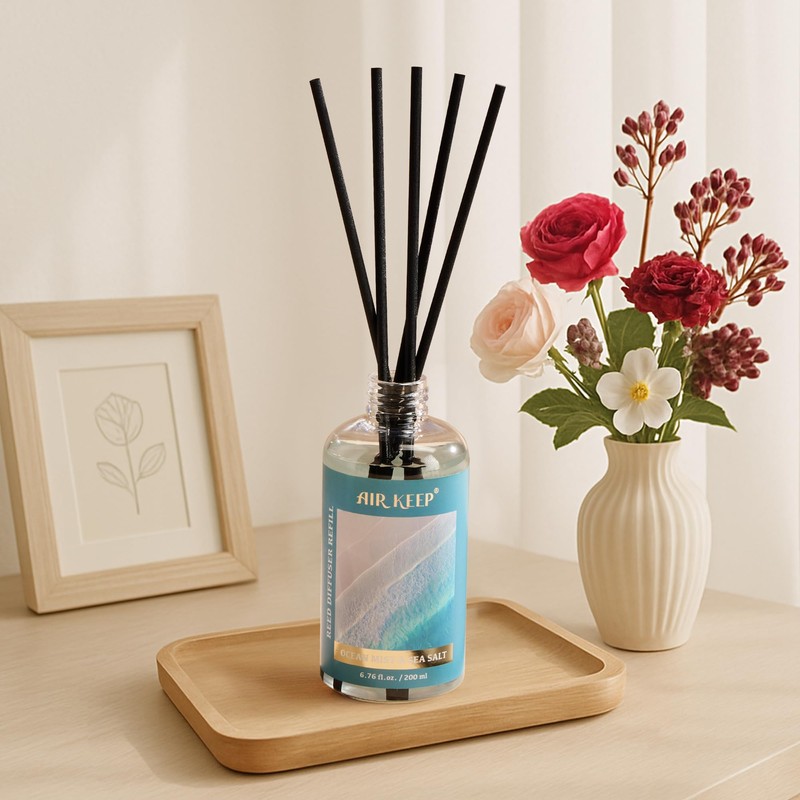 Airkeep Reed Diffuser Oil Refill with Diffuser Sticks, 6.76 Fl