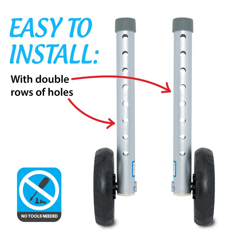 Walker Conversion Kit with 5-inch Wheeled Base and 8 Height