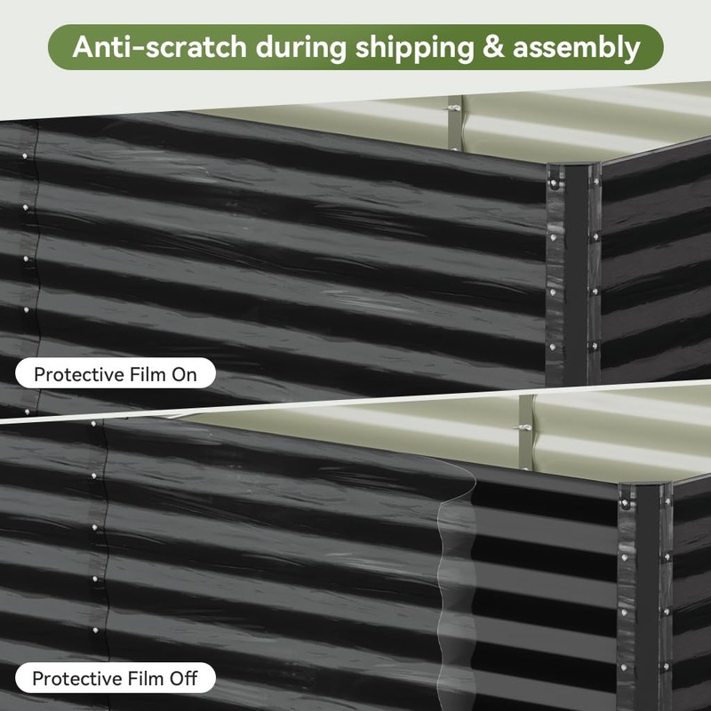 COMHOMA 2 Pack Galvanized Raised Garden Bed,6x3x2ft Large Metal Planter