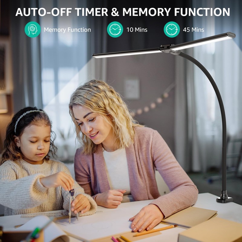 ShineTech LED Desk Lamp for Home Office, 4000K Neutral White