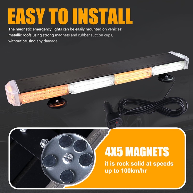 Nrgedzam 138-LED Traffic Advisor Light Bar, High Intensity Emergency Strobe