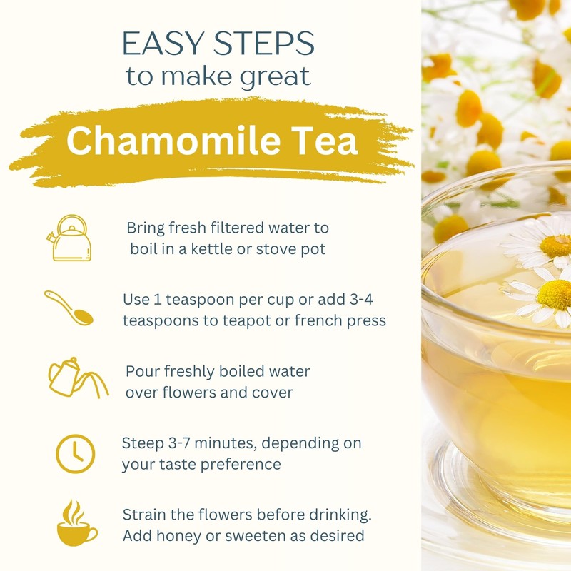 Organic Chamomile Tea, 250g Loose Whole Flowers, Premium Quality Egyptian