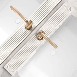 eormoe 30 Inch Faucet Mat for Kitchen Sink - Instant Dry Sink Protector for Countertop, Extra-Long Diatomaceous Earth Stone Sink Tray Around Faucet for Kitchen Bathroom RVs [Light Grey, 30" x 3.9"]