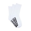 Bonds Women's Logo Cushioned Crew Socks, White (3 Pack), 8-11