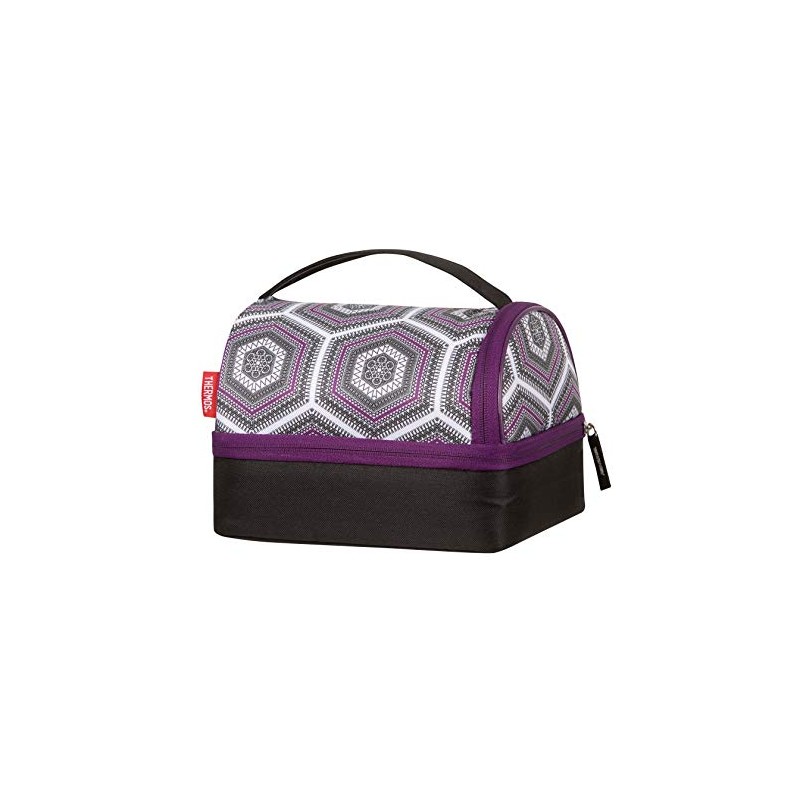 Thermos Raya Pack-In Soft Lunch Bag, Purple Hexagon, RAYLK6PH