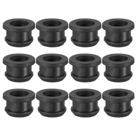 PATIKIL 13 mm / 1/2 Inch Drill Hole, 3/8 Inch ID Rubber Rings, Pack of 12 Top Hat Grommet for Wiring Eyelet Ring Seal Automotive Firewall Cable Hole Plugs Wire Protection, Black