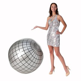 Fun Express 36" diam. Inflatable Retro-Style Plastic Disco Ball Decoration