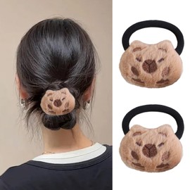 Groundhog Day Hair Ties Cute Hair Tie for Women Groundhog Hair Stuffed for Girls Funny Animal Hair Elastic Brown Hair Rope Plush Groundhog Hair Scrunchies Happy Groundhog Day Hair Accessories
