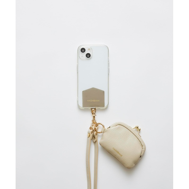 Hazel H-B Women's Leather Mobile Strap, Ecru