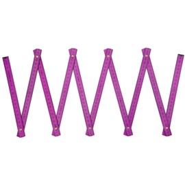 Metrie BL52 Folding Rule, Duplex Scale, 2 Metres, Colourful, purple