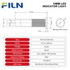 FILN 2PCS 10mm Small Symbols Indicator Light 12V DC IP67