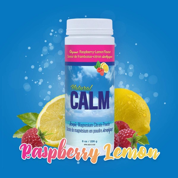 NATURAL VITALITY Raspberry Lemon Natural Calm Magnesium Citrate Powder, 8 OZ