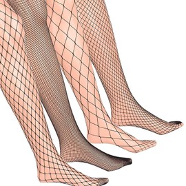 Trimming Shop High Waist Fishnet Stocking Stretchable Net Black Pantyhose Nylon Diamond Mesh Netting Tights for Women Elasticated Fashion Clothing, Regular, 4 Designs