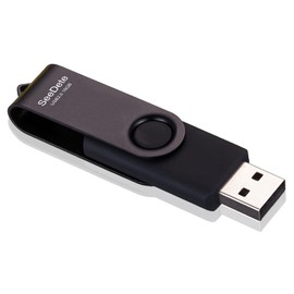 SeeDete 16GB USB Flash Drives, USB Stick, Thumb Drive Rotated Design, Memory Stick with LED Light for External Storage and Backup Data, Jump Drive, Black