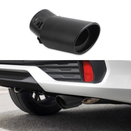 HEVLE Stainless Steel Car Exhaust Tip, 2.5" to 3.3" Universal Automotive Replacement Exhaust Pipes, Chrome-Plated Finish Exhaust Tailpipe Universal Car Accessories Fits Most Car (Black, Bend)