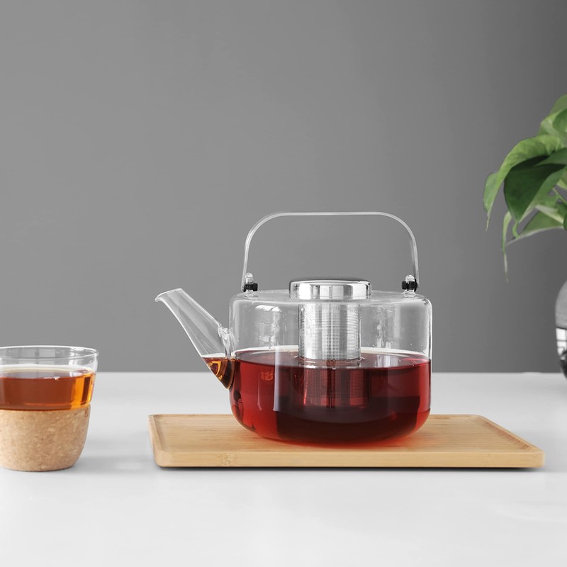 Viva Bjorn Borosilicate Glass Tea Pot for Stovetop with Loose