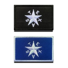 Pack of 2 USA Texas Lone Star Flag Patch - Tactical Texas State Emblem, Embroidered Patch with Closure, Military Bands for Travel Backpacks Clothing Uniform Vest DIY