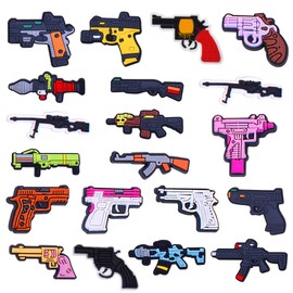 Dahshnow cartoon shoe decoration charms sports charms accessories for gifts birthday party favor (guns 20pcs)