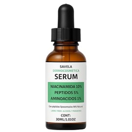 Serum Niacinamida 10%, Peptidos 5% y Aminoacidos 1%, 30ml, Hidratante, Reduce y Previene signos de la edad