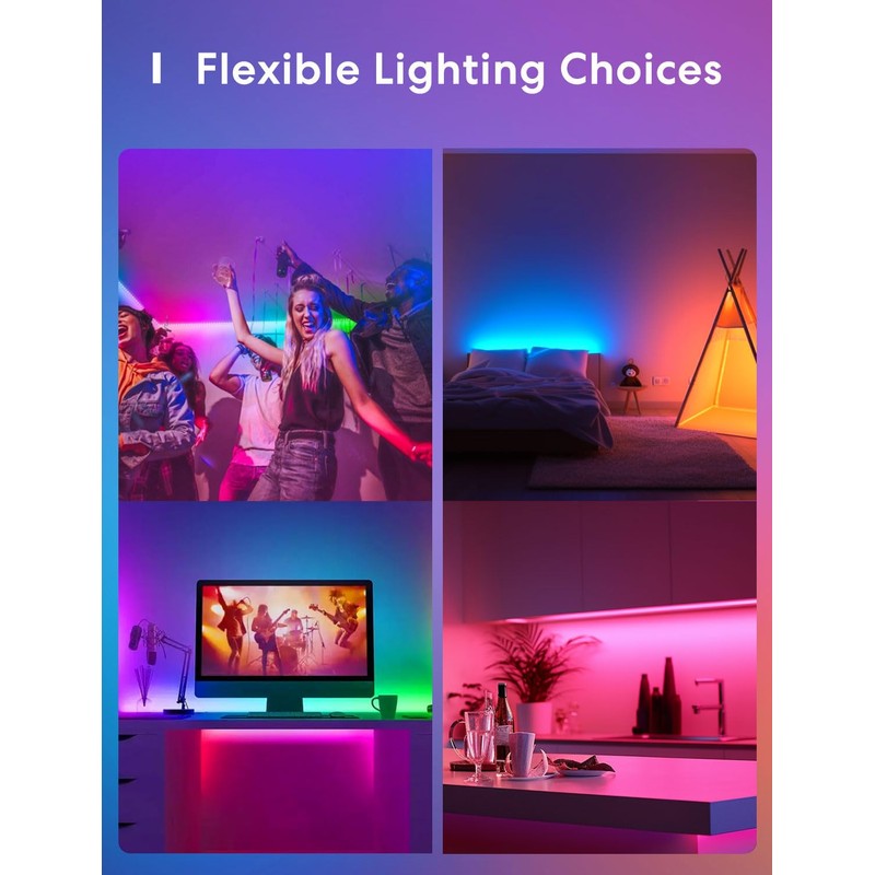 meross Smart LED Strip Lights, 16.4ft WiFi Strip Work with