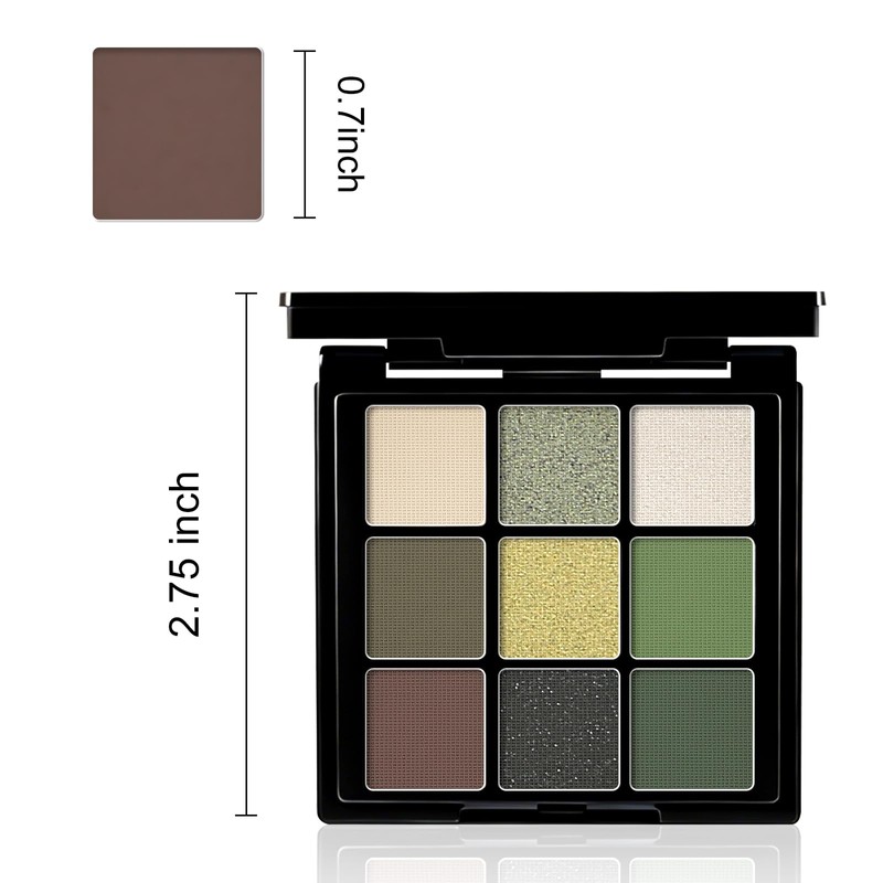 Green Eyeshadow Palette - Matte and Shimmer Makeup, Highly Pigmented
